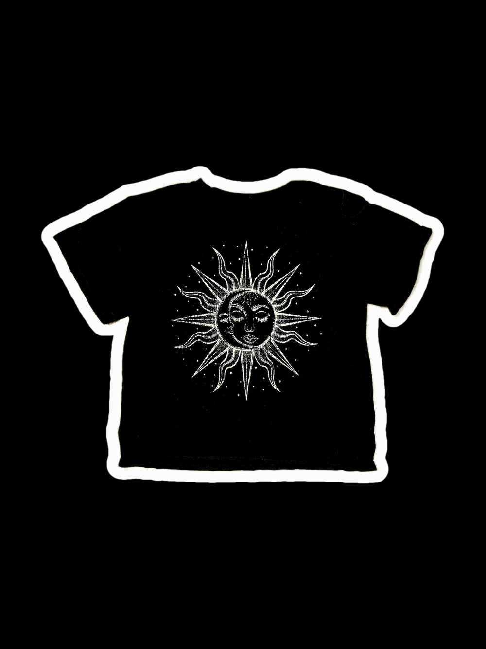 art class - Black Tee with White Sun Moon Graphic